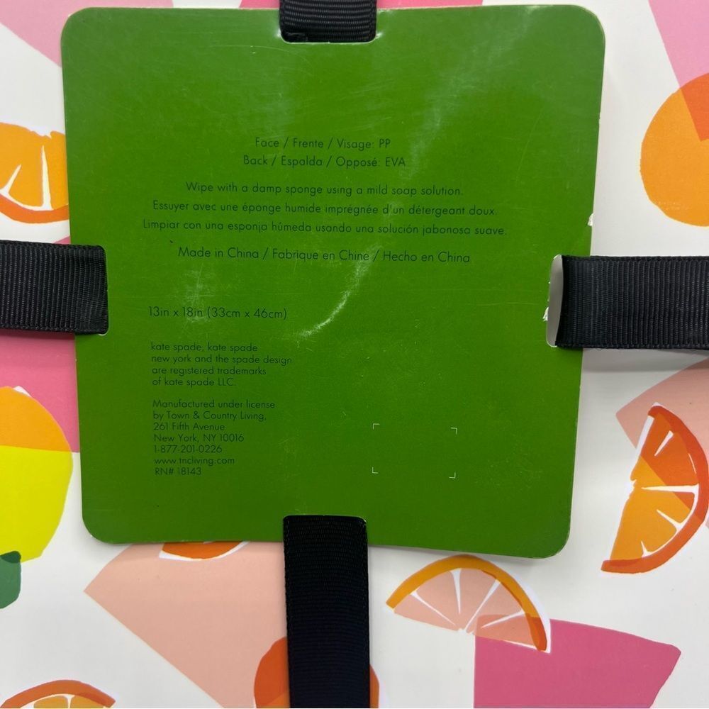 Kate Spade New York Set of 6 Summer Citrus Fruit Easy Care Placemats - Picture 4 of 4